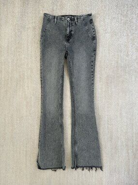 Free People We The Free Level Up Slit Slim Flare Jeans Gray 27